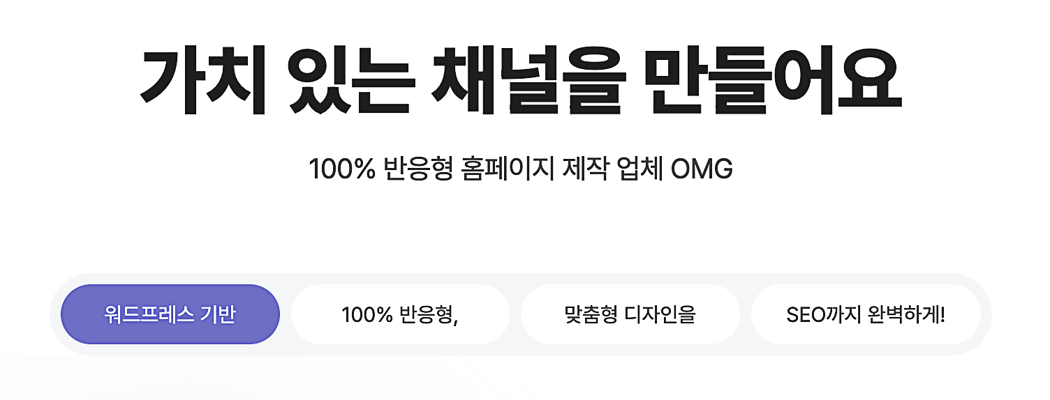 OMG DESIGN 회사 홈페이지